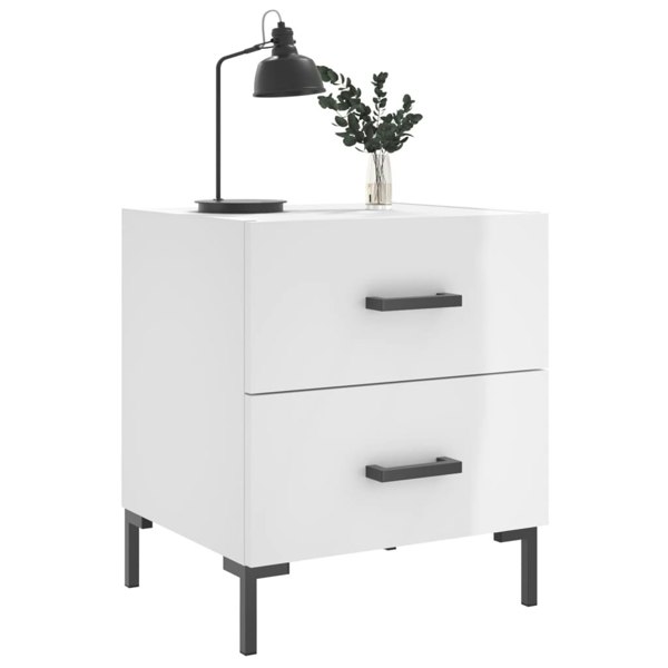 Berkfield Bedside Cabinets 2 pcs High Gloss White 40x35x47.5 cm Engineered Wood