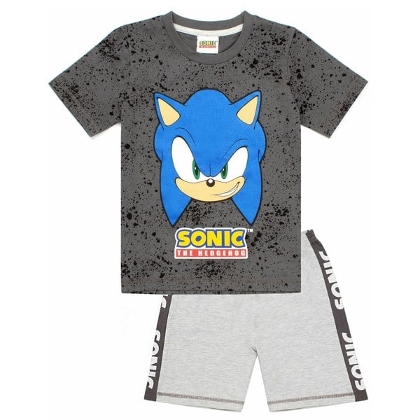 Sonic The Hedgehog Boys Gaming Short Pyjama Set - Grey