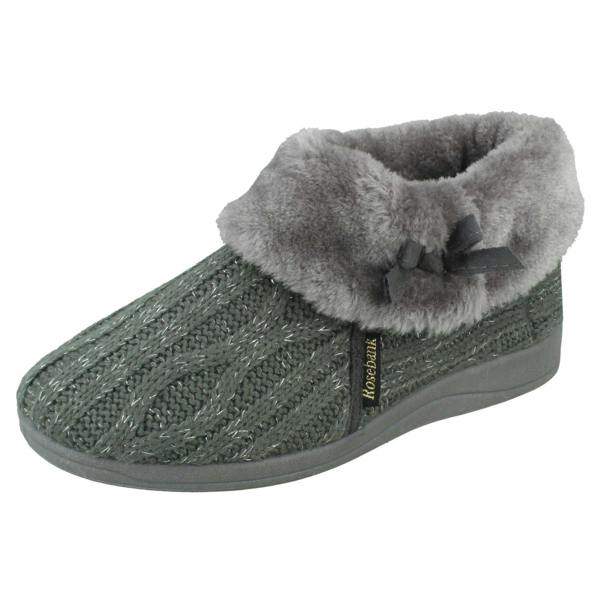Rose Bank Ladies Rose Bank Memory Foam Knitted Bootee Slipper Karen