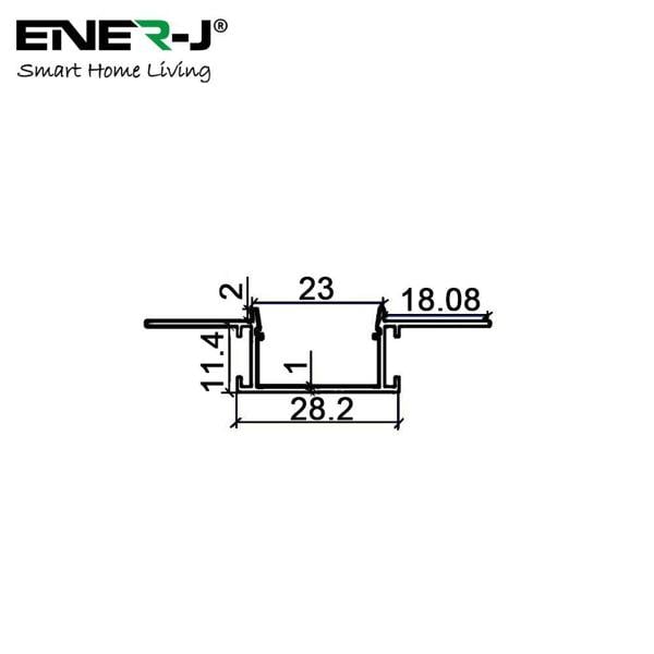 Size: L2000mm x H14.35mm x W60mm
Material: Aluminium body, Polycarbonate (PC) cover & end cap