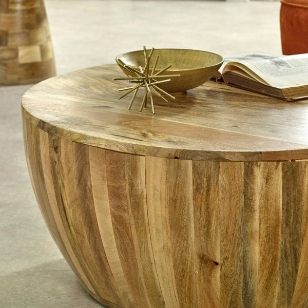 IH Design Valor Mango Wooden Drum Coffee Table
