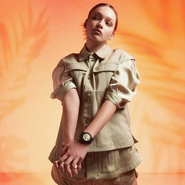 Casio G-Shock Sunset Glow Black Rubber Dual Display Watch GMA-P2100SG-1AER