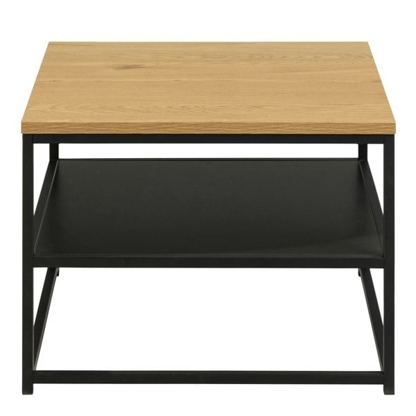 Furniture To Go Gila Square Coffee Table with Open Shelf in Oak & Black