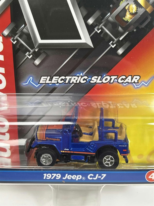 Auto World Slot Cars 1979 Jeep CJ-7 Blue HO Scale Slot Car X Traction Auto World SC368-4