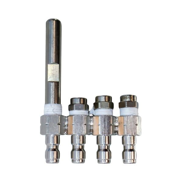 Equip2clean Quick release J-Rod Long Reach & Chemical Nozzles - Stainless Steel (Quad Jet)