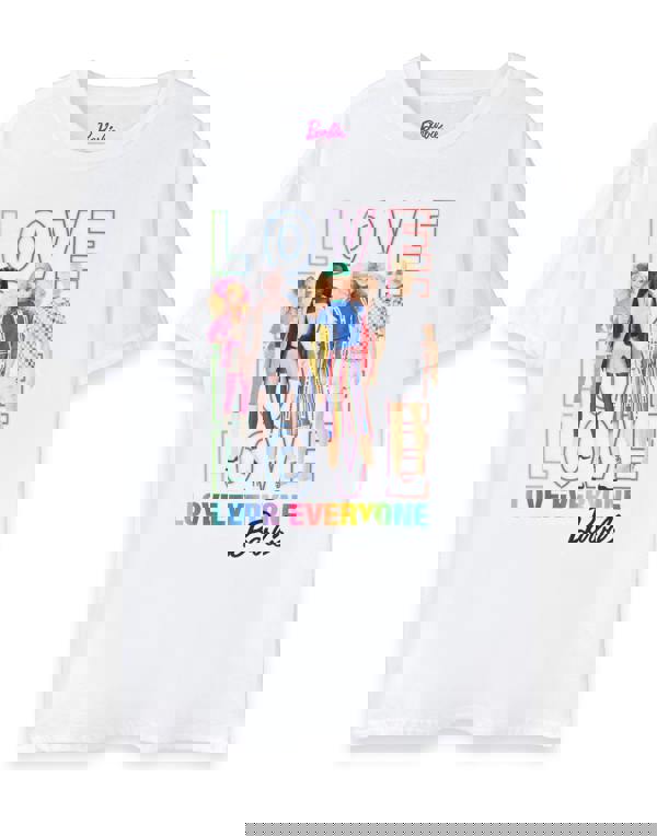 Barbie Womens White Barbie Dolls Short Sleeved T-Shirt