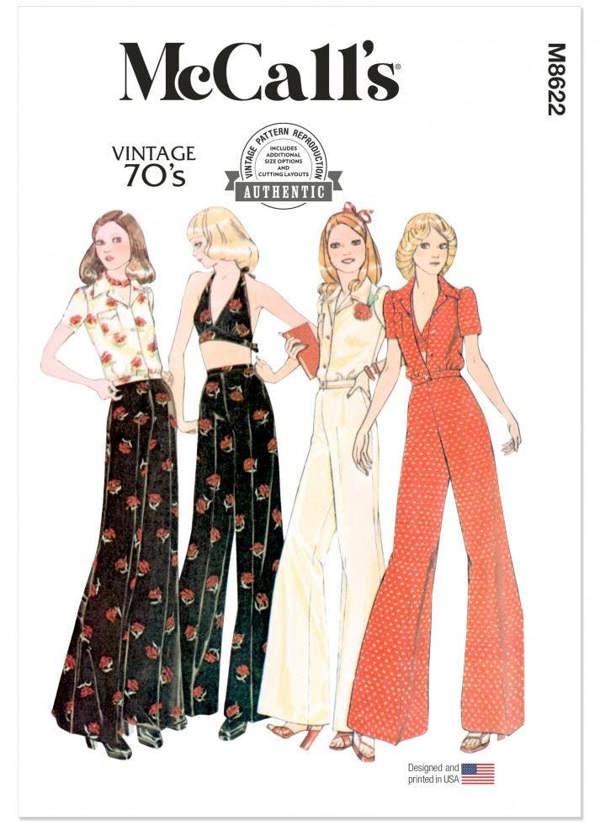 McCalls 8622 Paper Sewing Pattern – Women's Vintage Top & Trousers, Intermediate