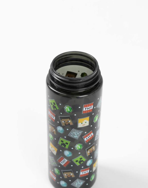 Minecraft Unisex Kids Black Printed Straw Water Bottle (One Size)