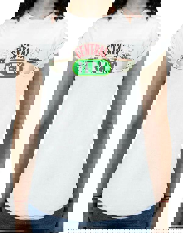 Friends Womens White Central Perk Logo Short Sleeved T-Shirt