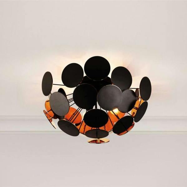 Pagazzi Lighting Copperhead Black and Copper Semi Flush Sputnik