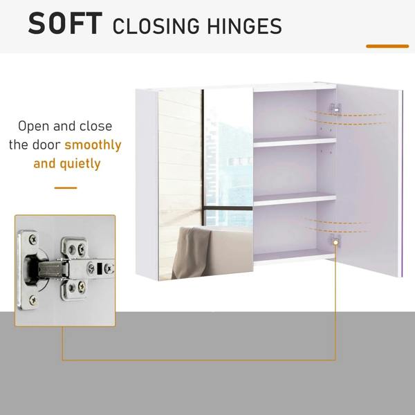Wall cabinet with soft-closing hinges and double doors for smooth, quiet door closing