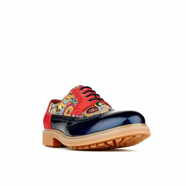 Embassy London Cyclone - Red Signature - Men's chunky sole leather shoe in multicolour leather