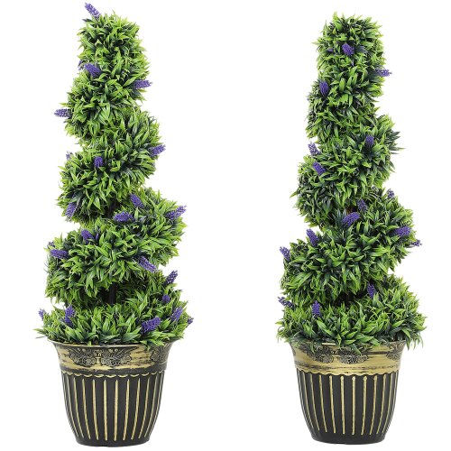 Wyld Haus Vadi Set Of 2 Artificial Lavender Style Trees 90cm