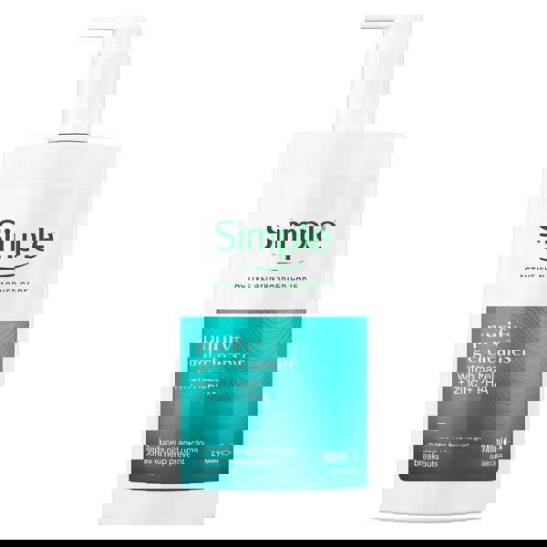 Simple Purify+ Gel Facial Cleanser Hydrating Skin Care Face Wash, 240ml