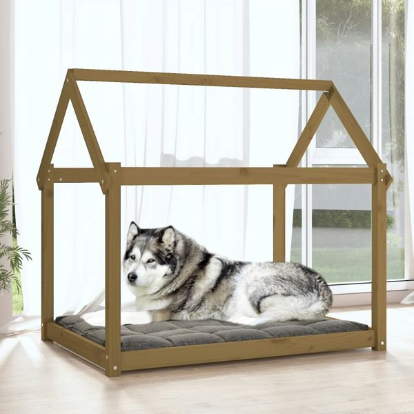 Berkfield Dog Bed Honey Brown 111x80x100 cm Solid Wood Pine