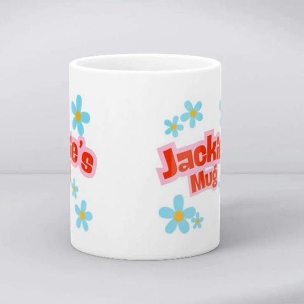 Personalised Blue Daisy Name Mug Gift - Sister Daughter Mum