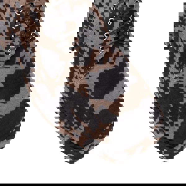 Embassy London Roulette Platform - Brown Cow - Women's leather oxford pump with platform and block heel