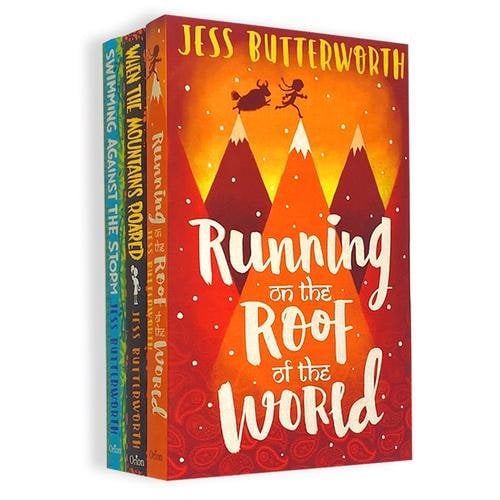 Jess Butterworth 3 Book Set Running on the Roof of the World, When the Mountains Roared & more