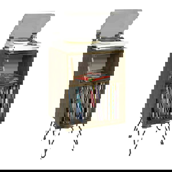 Dorel Home Concord Turntable Stand Brown Oak Look