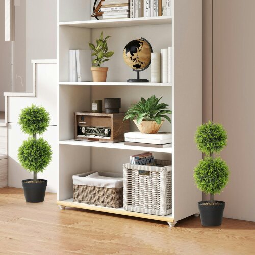 Wyld Haus Leka Fadi Set Of 2 Artificial Boxwood Ball Topiary Trees With Double Ball Design H8 60cm