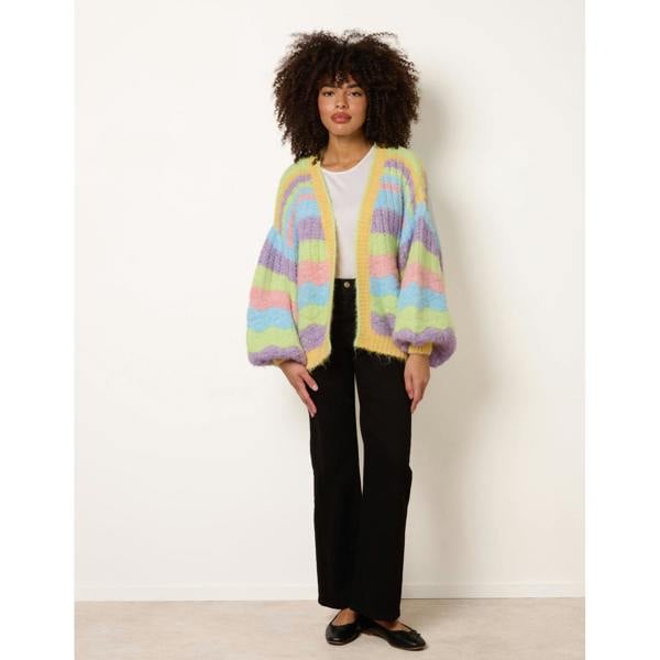 Blue Vanilla Colourful Cardigan With Stripes