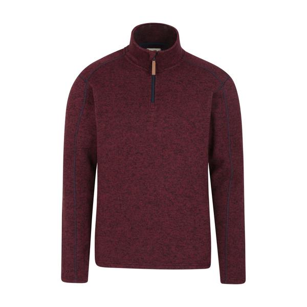 Mountain Warehouse Mens Idris II Half Zip Fleece Top - Dark Red - 