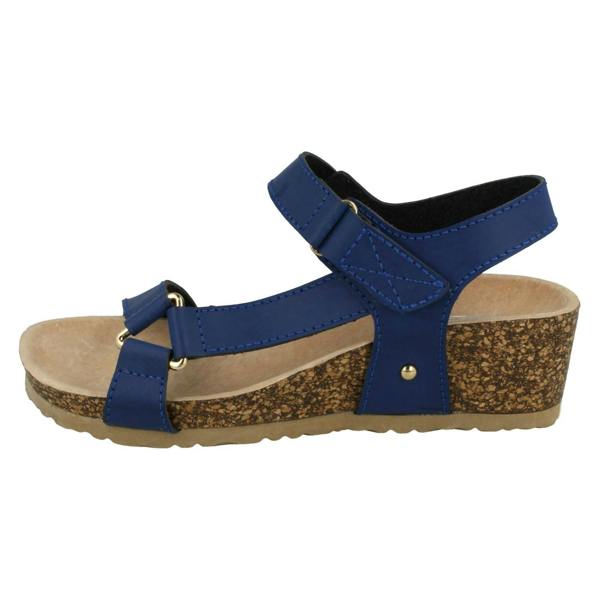Down to Earth Ladies Down To Earth Mid Wedge Ankle Strap Sandals