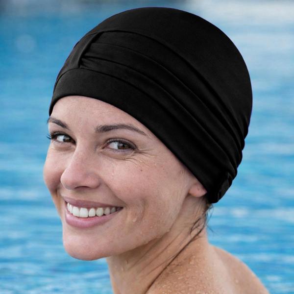 Aqua Speed Ladies Comfortable Fabric Swimming Cap | Turban Style Lightweight Swim Cap