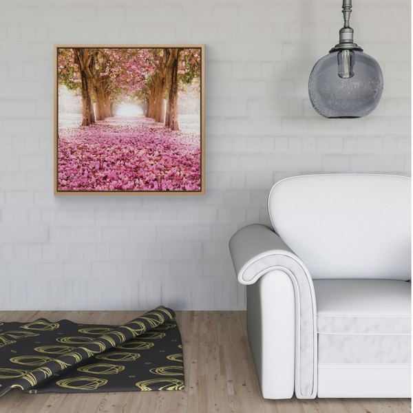 Warren Reed Pink Flower Tree Tunnel Framed Canvas