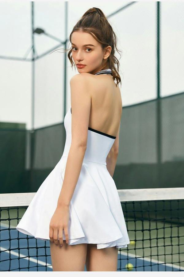 Anniou Women's Halter Neck Tennis Dress