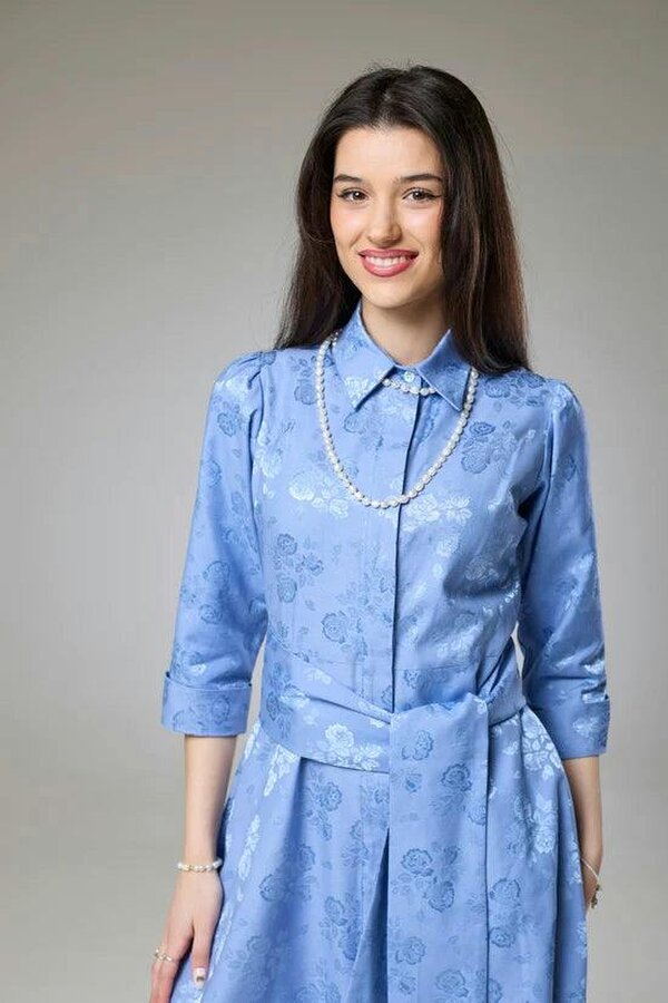 Lioness by TF Sky Blue Petals Sleeved Dress