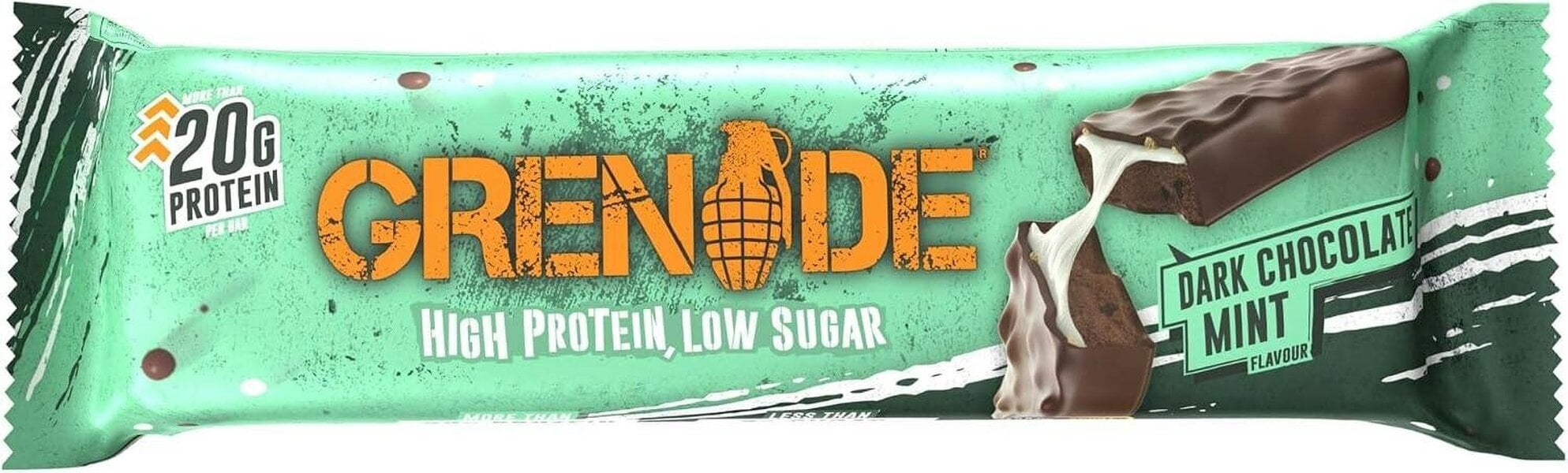 Grenade High Protein, Low Sugar Bar - Dark Chocolate Mint, 12 x 60 g