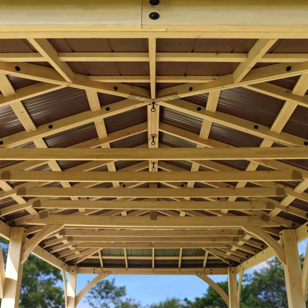 11ft x 13ft Meridian Gazebo with Graphite Roof Backyard Bliss 10