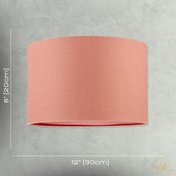 Chic Designer Peach Palazzo Textured Linen Fabric Circular Lamp Shade Image 7