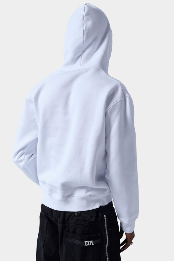 Dsquared2 Regular Fit Icon Logo Hoodie - White