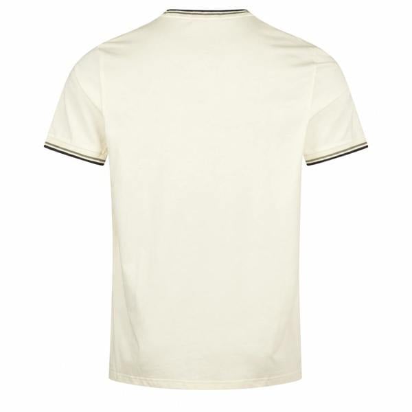 Fred Perry Twin Tipped T-Shirt Ecru/Seagrass/Dark Airforce