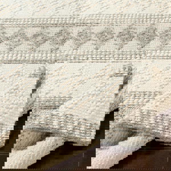 Livabliss Hygge-Hand Woven Charcoal White Wool Cottage Rug