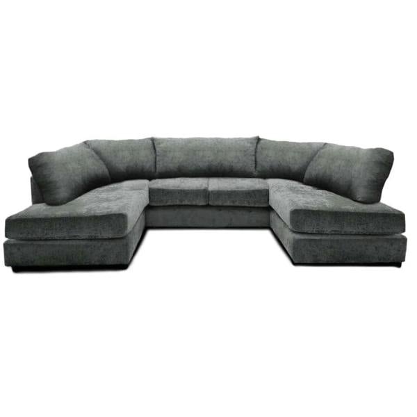 Snug Furniture Ashton Full Back U Shaped Corner Sofa Chenille 6 Seater