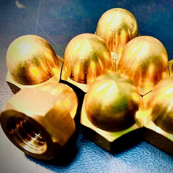 Fixaball Dome Cap Nuts Hex High Type Brass DIN 1587