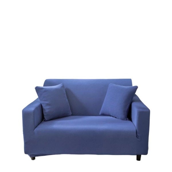 Anyhouz Anyseat 2 Seater Sofa Cover Plain Royal Blue Style and Protection For Living Room Sofa Chair Elastic Stretchable Slipcover