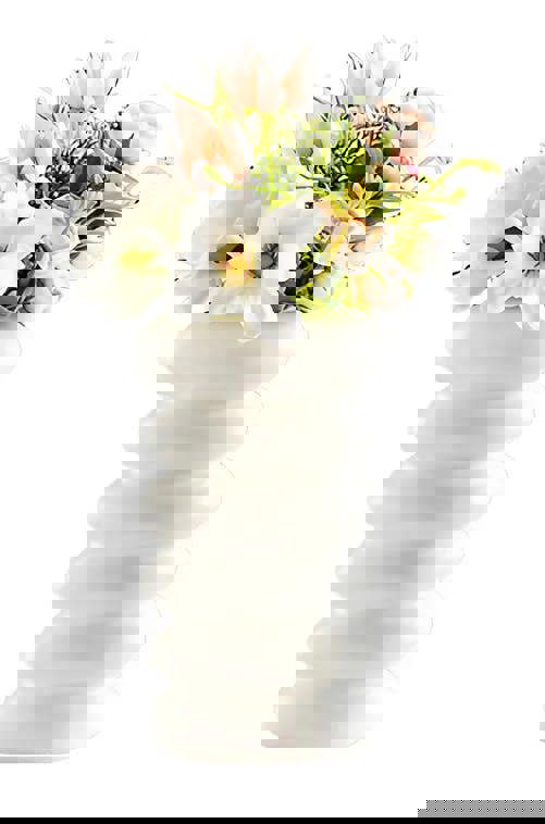 Anyhouz ANYDECO Flower Vase White Medium Nordic Plastic Spiral Pot Home Decor