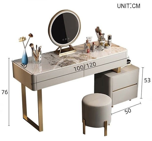Serenique Dressing Table With LED Mirror-Weilai Concept-Weilai Concept