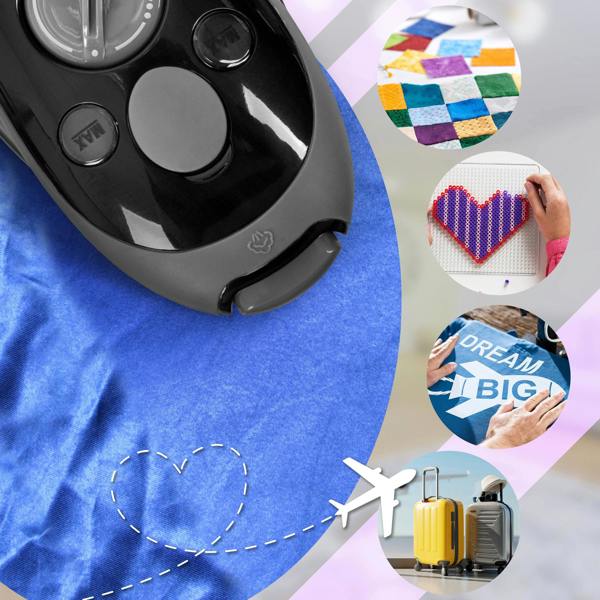 Duronic SI2 BK Mini Travel Steam Iron 375W Black 50ml Variable Temperature for Holidays Quilting & Crafts