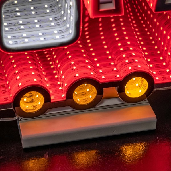 Samuel Alexander 70cm Infinity Christmas Train with 2 Carriages on Wood Base and Multi-Coloured LEDs