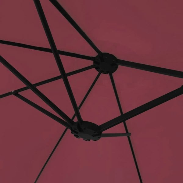 Berkfield Double-Head Parasol Bordeaux Red 449x245 cm