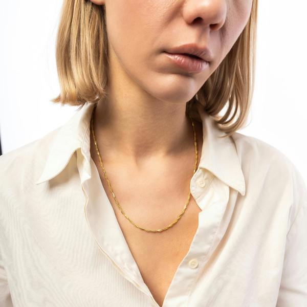 Spero London Twisted and Beaded Chains Sterling Silver Layering Necklace Set