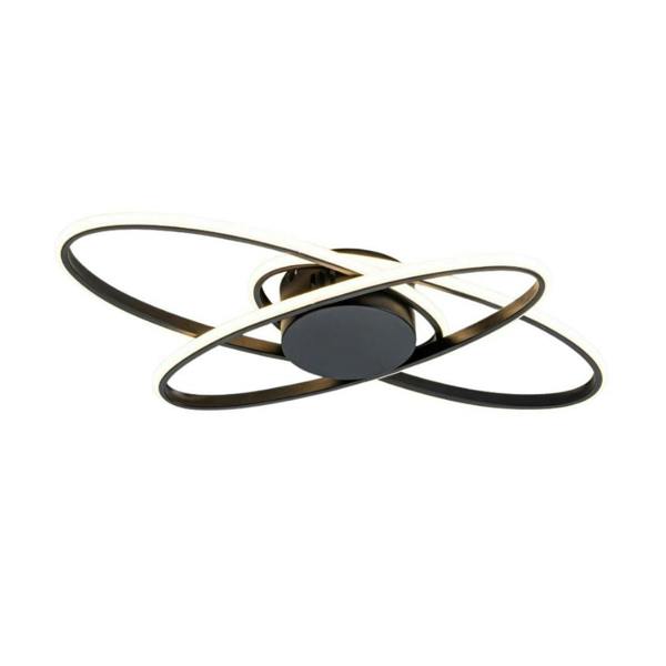 Pagazzi Lighting Astra 3 Light Black LED Semi Flush Ceiling Light