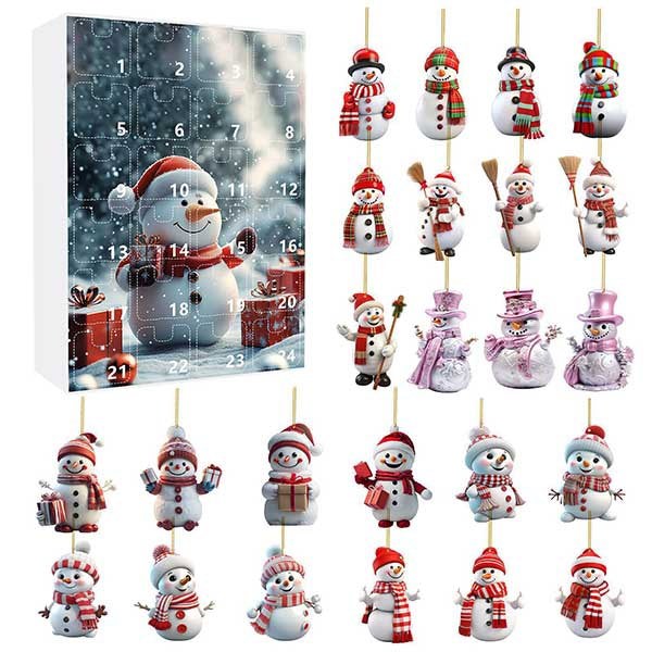 Leaper Cute Snowman Acrylic Ornament Christmas Countdown Advent Calendar