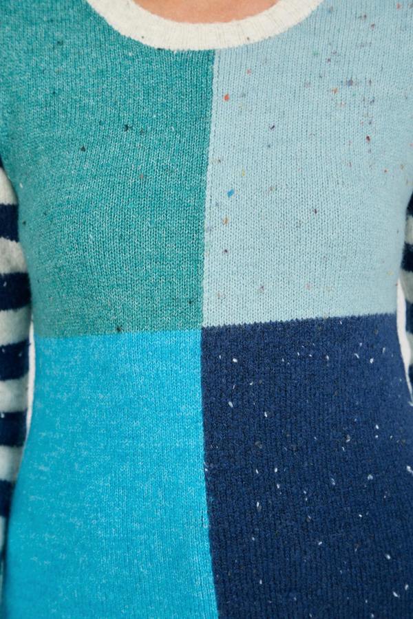 Mudflower Colour Block Stripe Speckled Knit Jumper