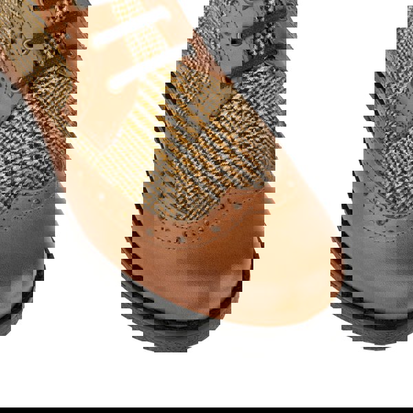 Embassy London Hatter - Tan & Brown Check - Women's Leather Ankle Lace-up Boot with check details